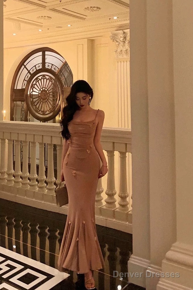 Gorgeous Mermaid Spaghetti Straps Sleeveless Date Night Dress Prom Dresses Birthday Outfits