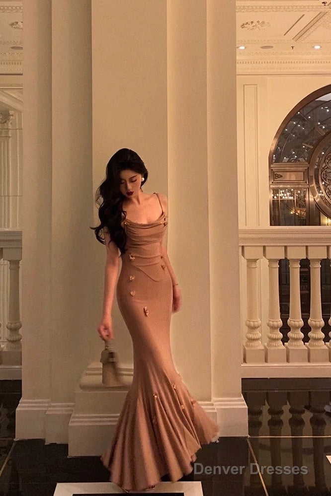 Gorgeous Mermaid Spaghetti Straps Sleeveless Date Night Dress Prom Dresses Birthday Outfits