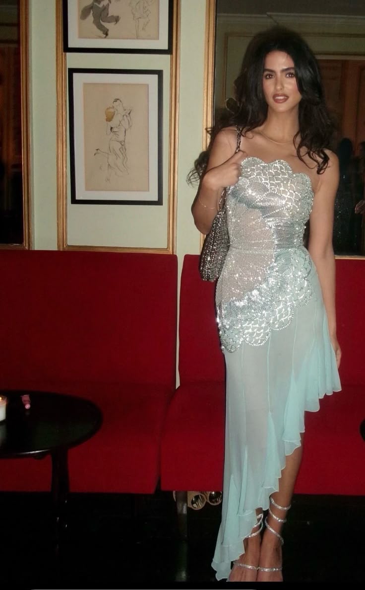Gorgeous Mermaid Strapless Chiffon Blue Prom Dress Formal Evening Dress Secondary image