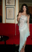 Gorgeous Mermaid Strapless Chiffon Blue Prom Dress Formal Evening Dress