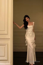 Gorgeous Mermaid Straps White Date Night Dress Lace Prom Dresses Birthday Outfits