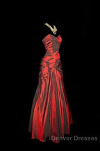 Gorgeous Mermaid Sweetheart Red Taffeta Long Evening Dress Prom Dress
