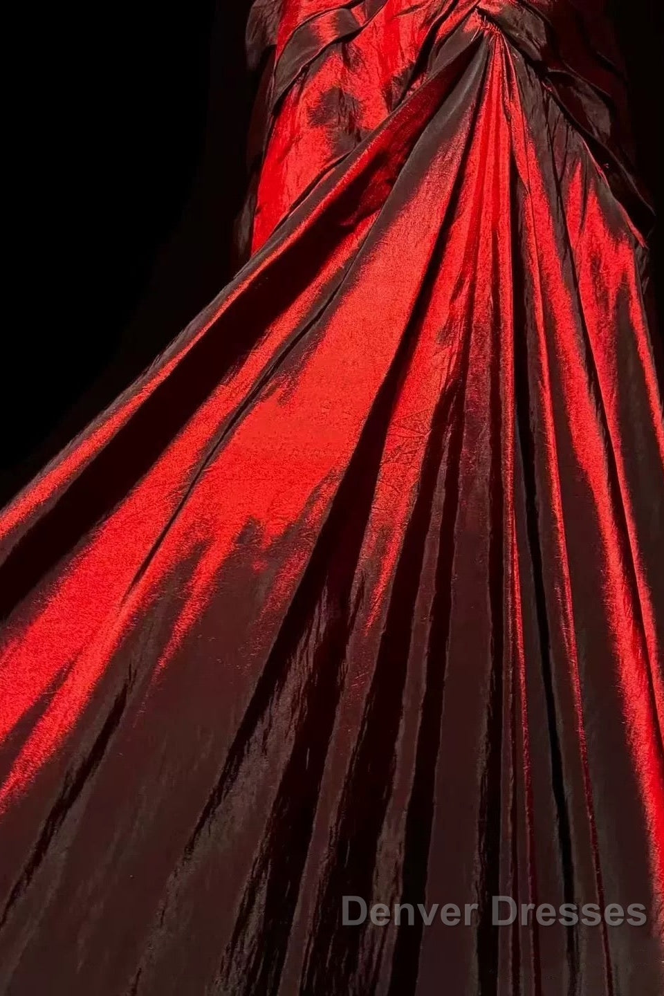 Gorgeous Mermaid Sweetheart Red Taffeta Long Evening Dress Prom Dress