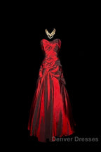 Gorgeous Mermaid Sweetheart Red Taffeta Long Evening Dress Prom Dress