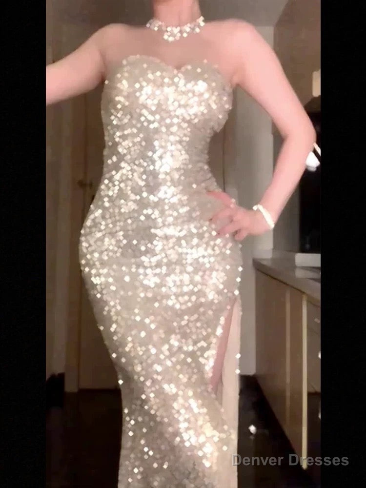 Gorgeous Mermaid Sweetheart Sequin Evening Dress Prom Dresses Birthday Outfits Secondary image