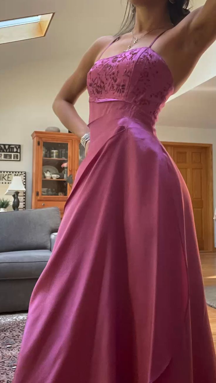 Gorgeous Pink A Line Beaded Prom Dress Long Evening Gown Secondary image