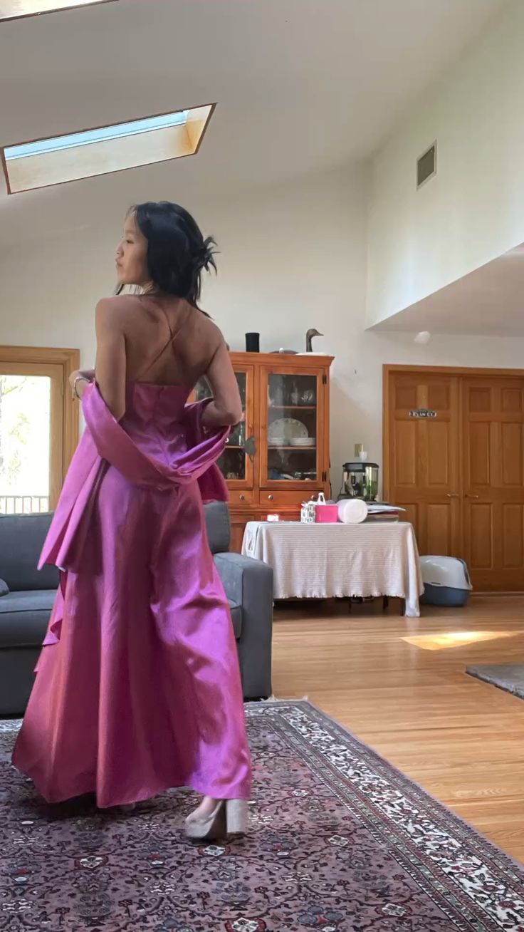 Gorgeous Pink A Line Beaded Prom Dress Long Evening Gown