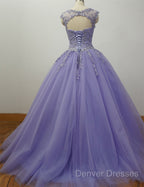 Gorgeous Quinceanera Dress With Applique And Beadings, Purple Formal Gowns