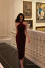 Gorgeous Sheath Halter Burgundy Date Night Dress Velvet Prom Dresses Party Dress Birthday Outfits