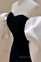 Gorgeous Sheath Off The Shoulder Black Velvet Evening Dress Prom Dress Birthday Outfits