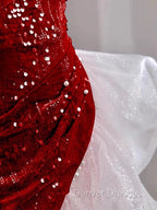 Gorgeous Sheath Off The Shoulder Sequin Red Evening Dress Prom Dress Birthday Outfits