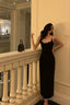 Gorgeous Sheath Spaghetti Straps Black Date Night Dress Prom Dresses Party Dress Birthday Outfits