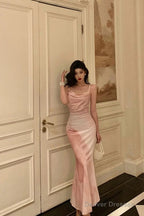 Gorgeous Sheath Spaghetti Straps Sleeveless Pink Date Night Dress Prom Dresses Birthday Outfit