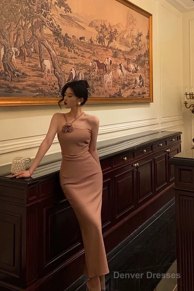 Gorgeous Sheath Straps Pink Date Night Party Dress Prom Dresses Birthday Outfits Main image