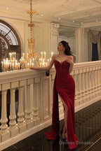 Gorgeous Sheath Sweetheart Red Sleeveless Date Night Dress Prom Dresses Birthday Outfits