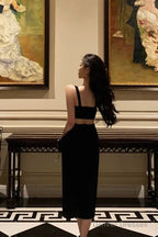 Gorgeous Sheath V Neckline Date Night Dress Black Prom Dresses Party Dress Birthday Outfits