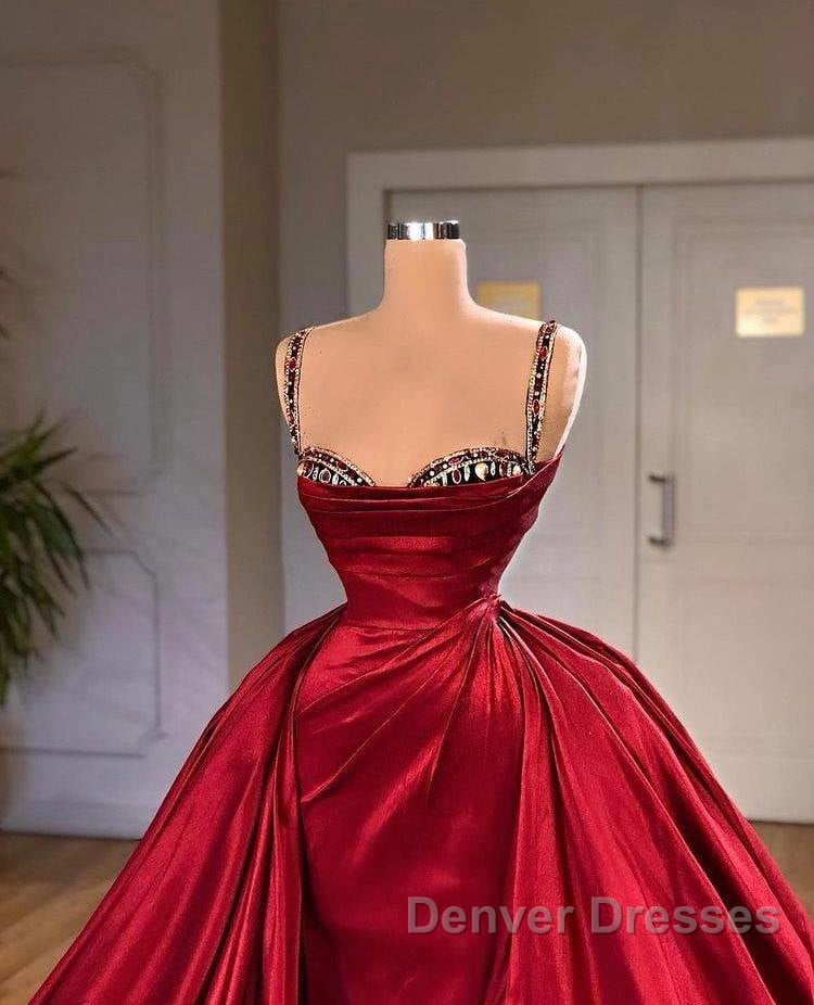 Gorgeous Spaghetti Strap Sleeveless Prom Dress With Train Secondary image