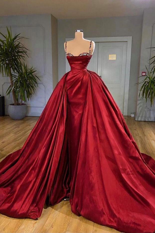 Gorgeous Spaghetti Strap Sleeveless Prom Dress With Train Main image