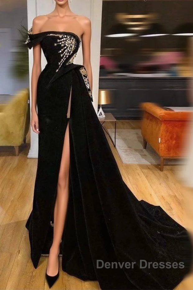Gorgeous Strapless Split Front A-line Prom Dress With Beading Main image
