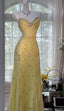 Gorgeous Butter Yellow Spaghetti Straps A-Line Tulle Beaded Long Prom Dress Backless Evening Gowns