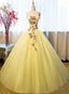 Gorgeous Yellow Tulle Ball Gown Sweet 16 Dress, Yellow Quinceanera Dress