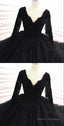 Gothic Black Wedding Dresses With Sleeves Prom Dresses