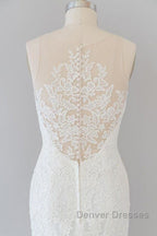 Graceful Illusion Appliques Mermaid Wedding Dress