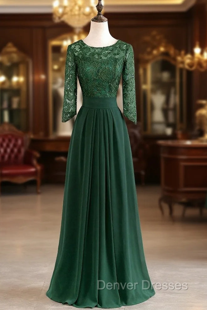 Graceful Long Chiffon Plus Size Mother Of The Bride Dress With Lace Main image