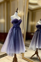 Gradient Tulle Sweetheart Knee Length Prom Dress, Cute Homecoming Dress