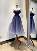 Gradient Tulle Sweetheart Knee Length Prom Dress, Cute Homecoming Dress