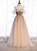 Gradient Tulle with Straps Sweetheart Party Dress, A-line Tulle Evening Dress Prom Dress