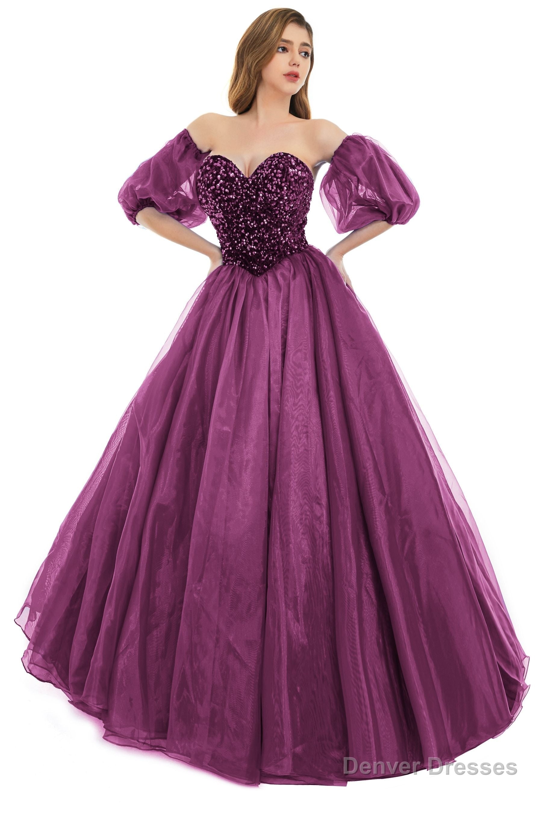 Grap Tulle Sequins Sweetheart Prom Dresses Spaghetti Straps Evening Quinceanera Dresses Secondary image