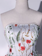 Gray A-LIne Tulle Long Prom Dress, Gray Formal Evening Dress