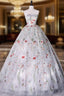 Gray A-LIne Tulle Long Prom Dress, Gray Formal Evening Dress
