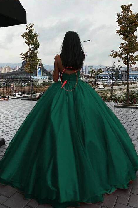 Green Ball Gown Organza Green Puffy Prom Dress Secondary image