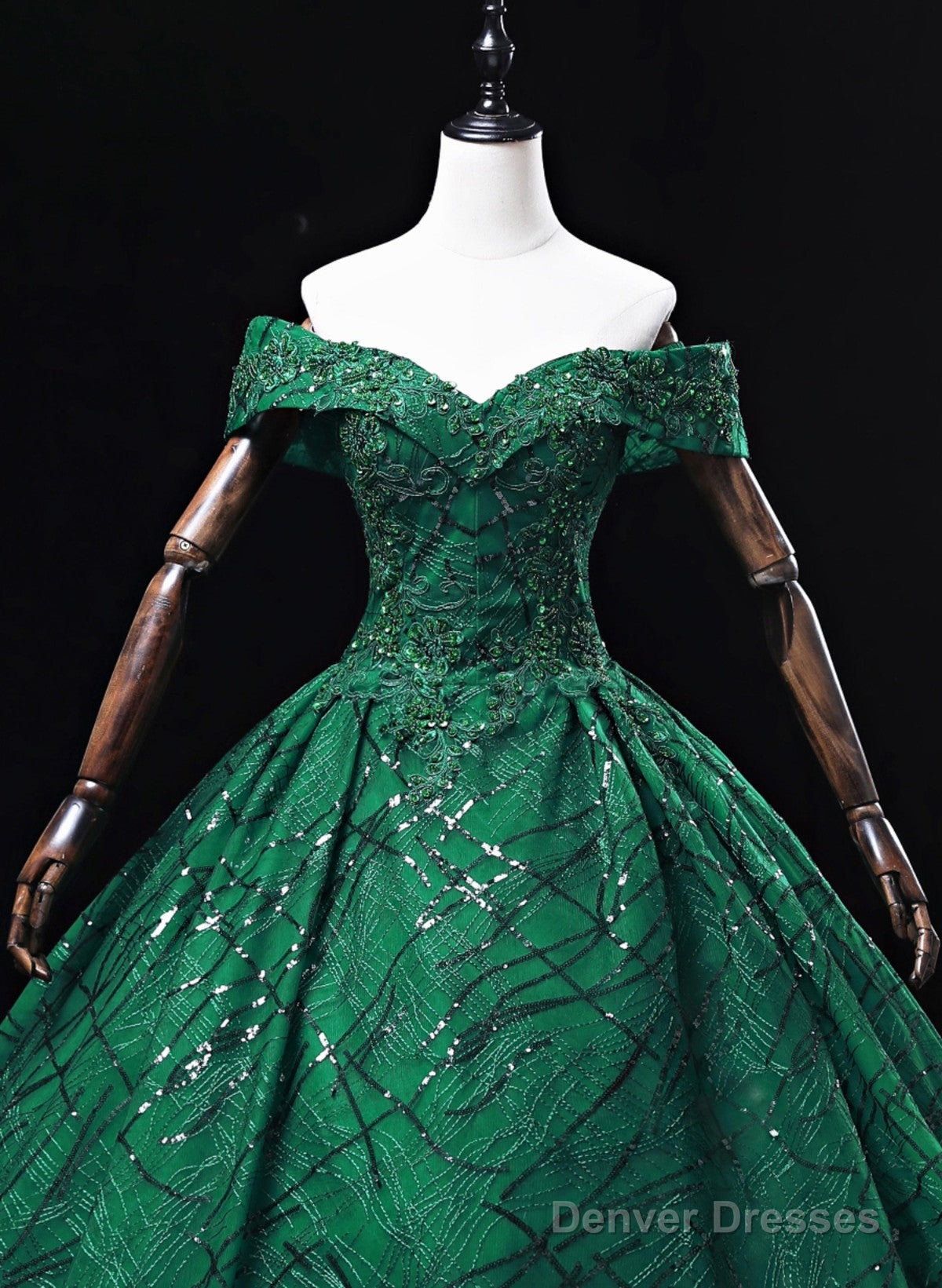 Green Ball Gown Sweetheart Tulle Sweet 16 Dress, Green Long Prom Dress Party Dress Secondary image