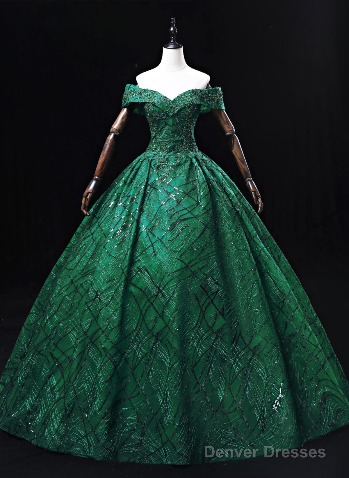 Green Ball Gown Sweetheart Tulle Sweet 16 Dress, Green Long Prom Dress Party Dress Main image