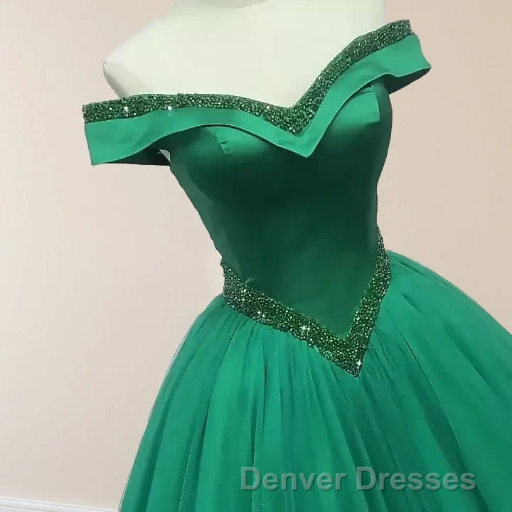 Green Beading Off the Shoulder Floor Length Quinceanera Dress Secondary image