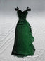 Green Chiffon Long Party Dress Prom Dress, Off Shoulder Green Party Dress