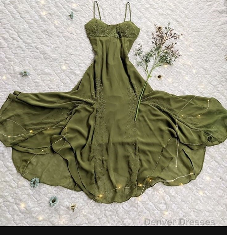 Green Evening Dress, Chiffon Formal Gown, New Prom Dress Secondary image