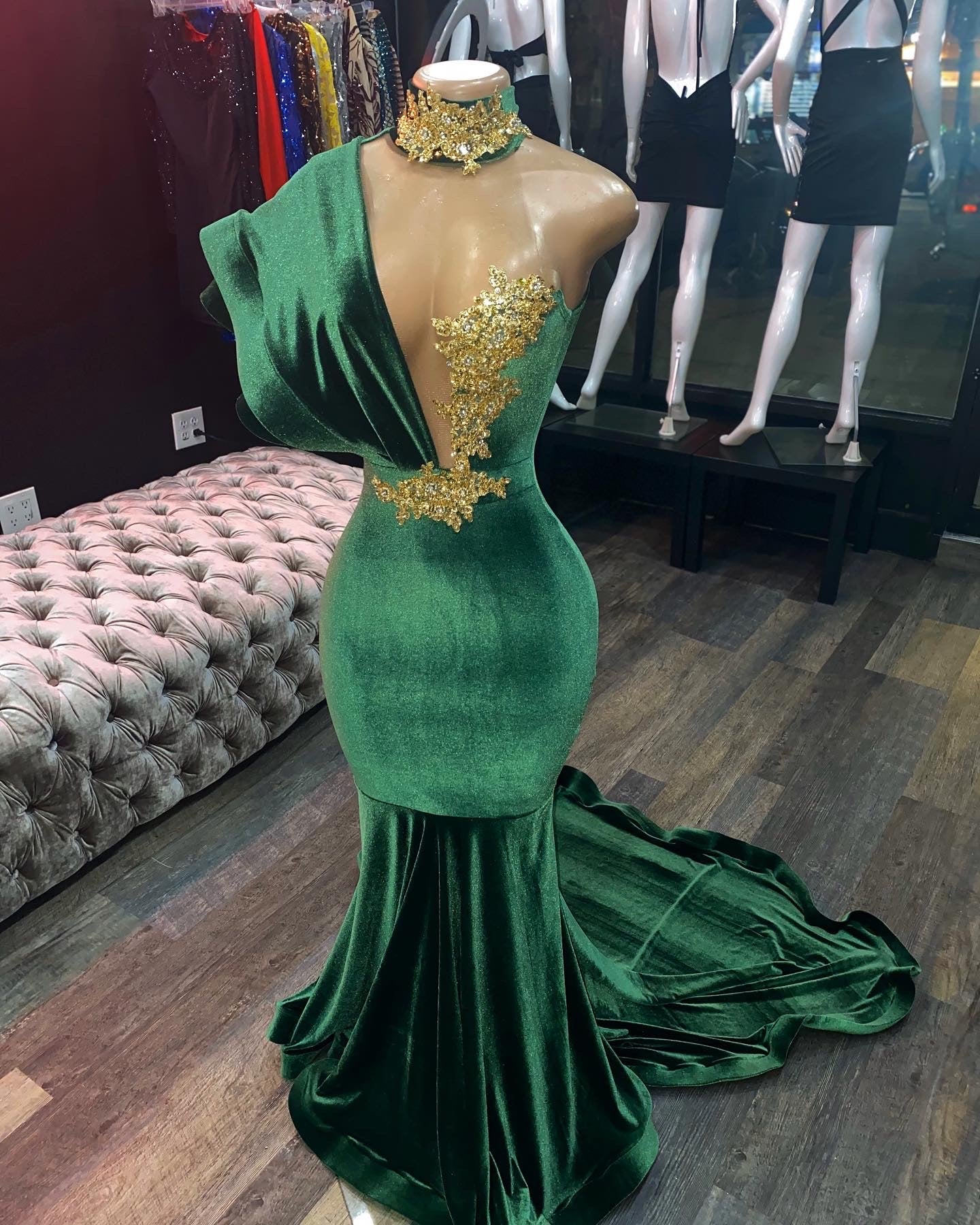 Green Evening Prom Dress,Long Prom Dress