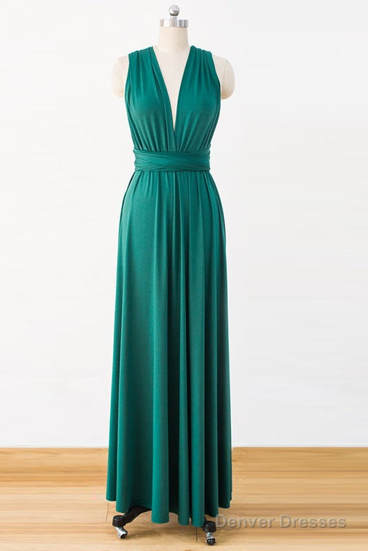 Green Floor-Length Chiffon Bridesmaids Dresses Main image
