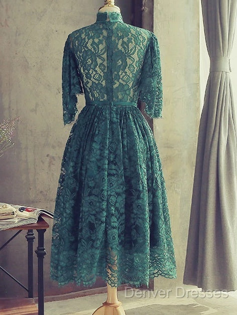 Green Lace Short Party Dress Green Lace Homecoming Dress Secondary image