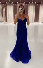 Green Long Mermaid Prom Dress Formal Evening Gowns