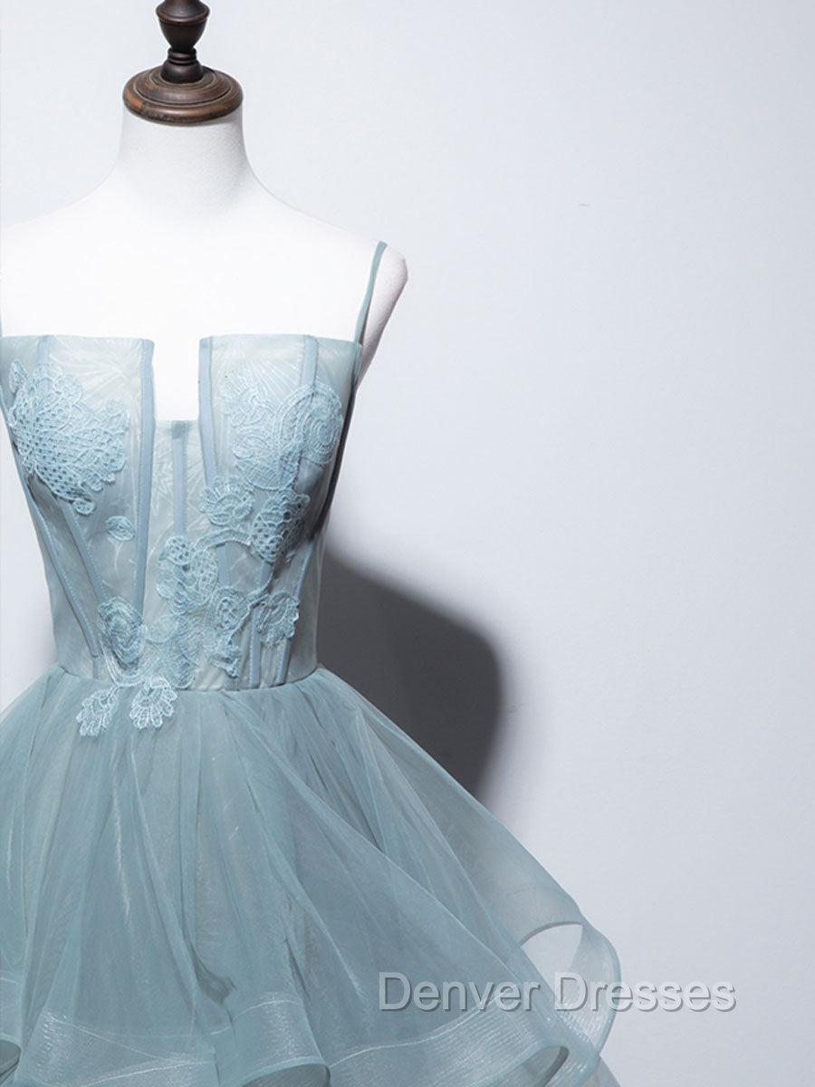 Green Long Prom Dress, Green Formal Graduation Dress With Lace Secondary image