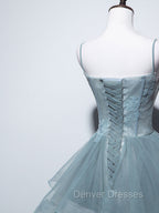 Green Long Prom Dress, Green Formal Graduation Dress With Lace