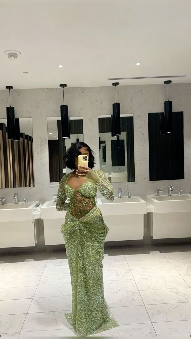 Green Long Prom Dress Mermaid Evening Dress