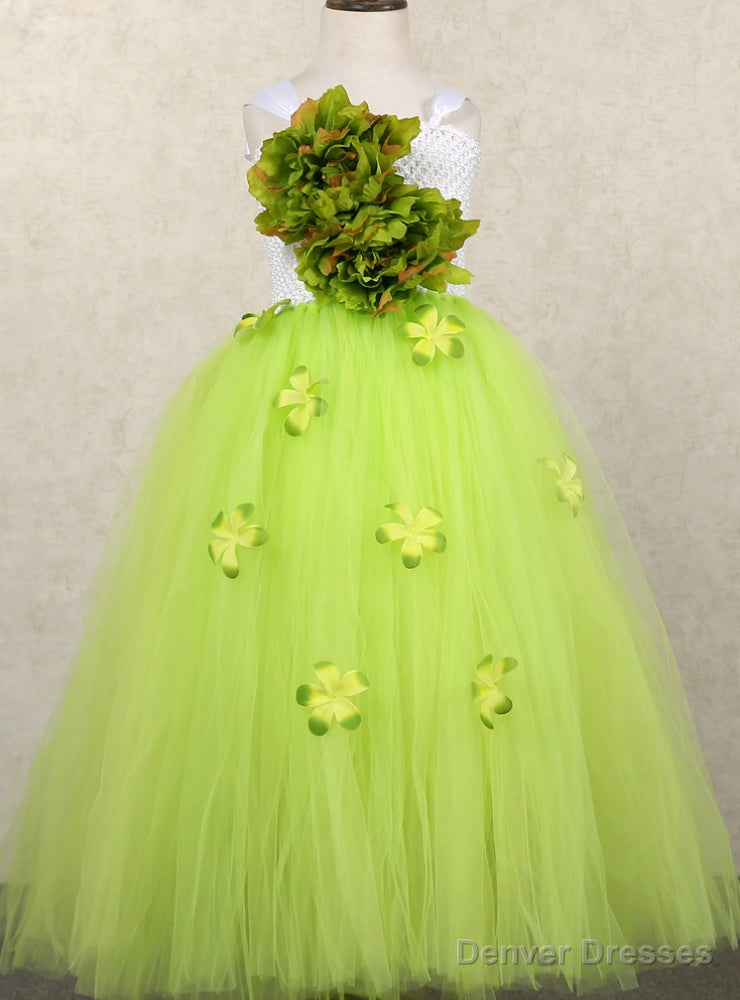 Green Red Orange Flower Fairy Girl Party Girl Pageant Ball Gown Dress Princess Main image