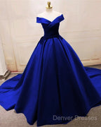 Green Satin Prom Dress Long Off The Shoulder Ball Gowns Quinceanera Dress