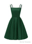 Green Satin Scoop Short Homecoming Dress, Satin Straps Lace-up Short Prom Dress